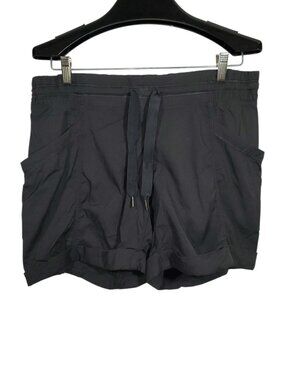 Lululemon Dance Studio High Rise Shorts Women's 8 Black Cuffed Drop-Pockets